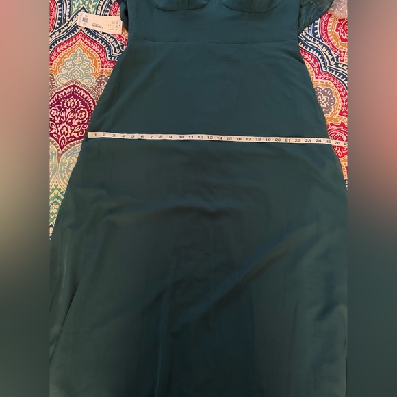 Barbie Azazie 1003 Ink Blue Puff Short Sleeve Lined W/Pockets Maxi Dress Sz A16 - Picture 11 of 12